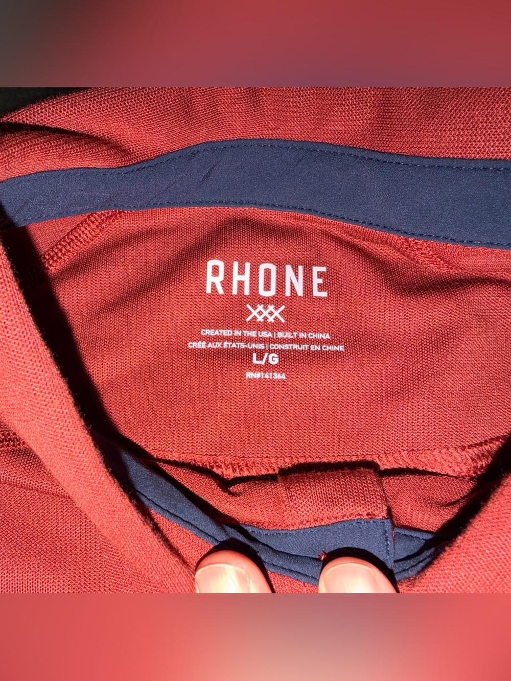 GUC Men’s RHONE Delta Pique Short Sleeve Polo Large - Picture 3 of 7